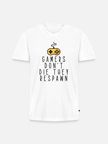 Gamer - Men's Premium Organic T-shirt with V-neck - white
