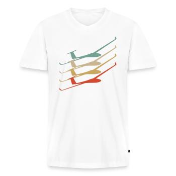 glider - Men's Premium Organic T-shirt with V-neck - white - Front - Nico (187cm)