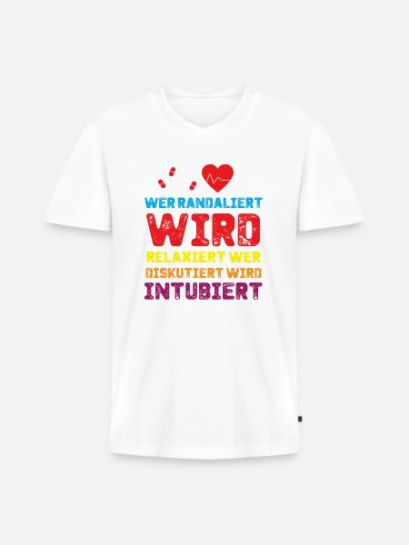 Krankenschwester Geschenk - Männer Premium Bio T-Shirt mit V-Ausschnitt - Weiß