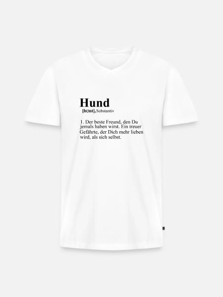 Dog best friend - Men's Premium Organic T-shirt with V-neck - white