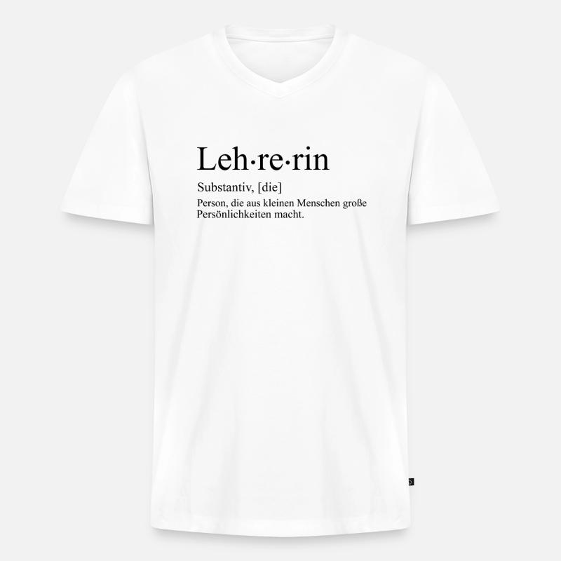Lehrerin Vorbild Schule - Männer Premium Bio T-Shirt mit V-Ausschnitt - Weiß