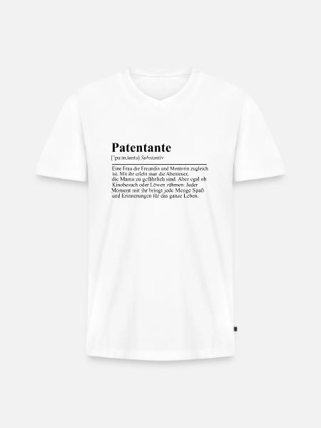 Marraine - T-shirt encolure en V Premium bio Homme - blanc