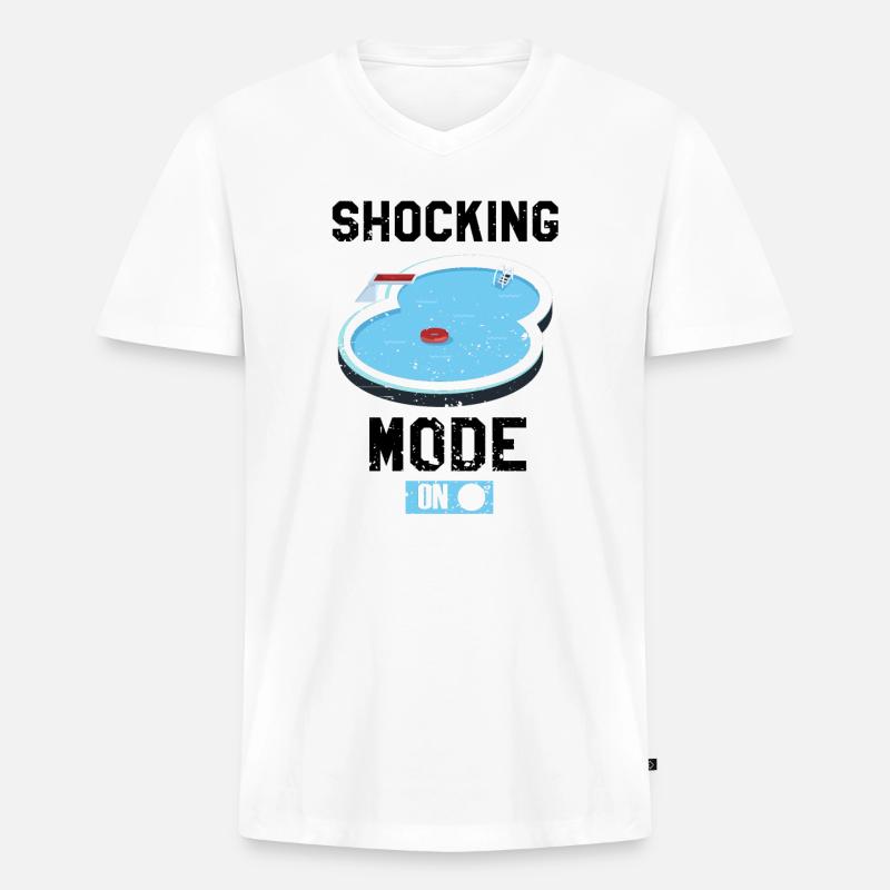 Bademeister Designs für Pooltechniker - Männer Premium Bio T-Shirt mit V-Ausschnitt - Weiß