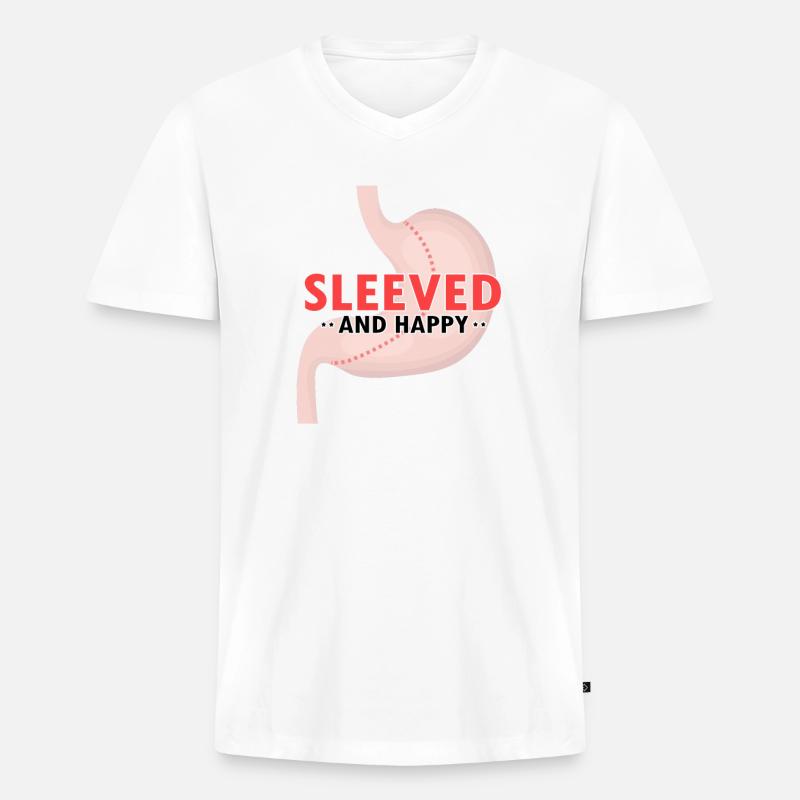 Magenbypass und Magenbypass Operation Design - Männer Premium Bio T-Shirt mit V-Ausschnitt - Weiß