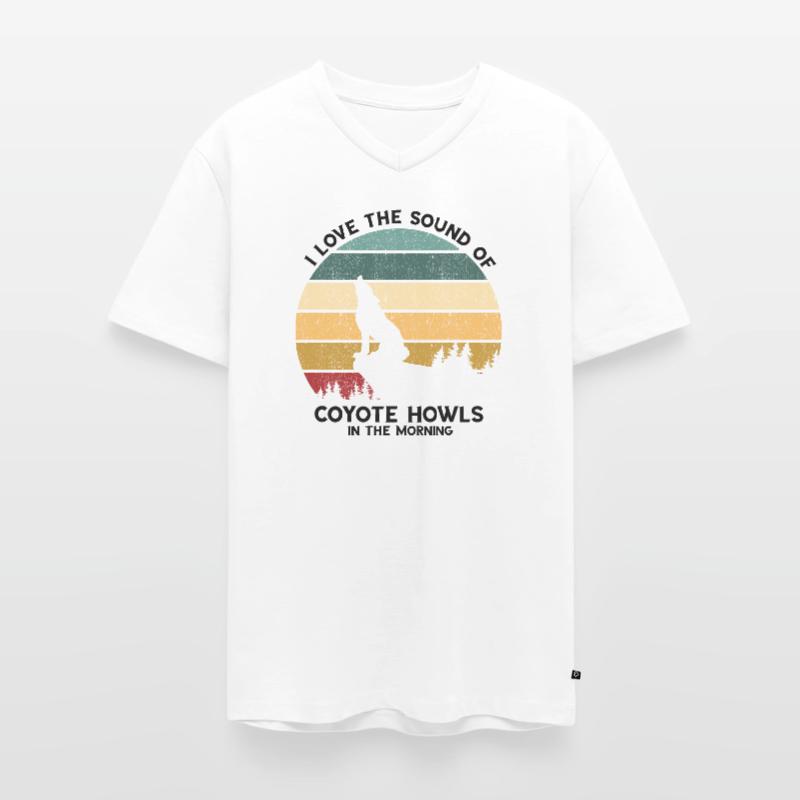 Conception de coyote pour les réacteurs de coyote T-shirt encolure en V Premium bio Homme