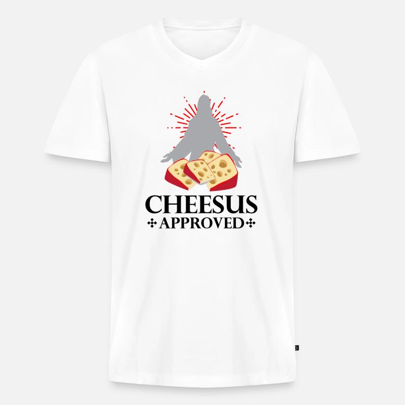 Geräucherter Gouda Design und Gouda-Feinschmecker - Männer Premium Bio T-Shirt mit V-Ausschnitt - Weiß