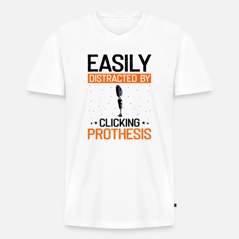 Beinprothesendesign und Beinprothesen - Männer Premium Bio T-Shirt mit V-Ausschnitt - Weiß
