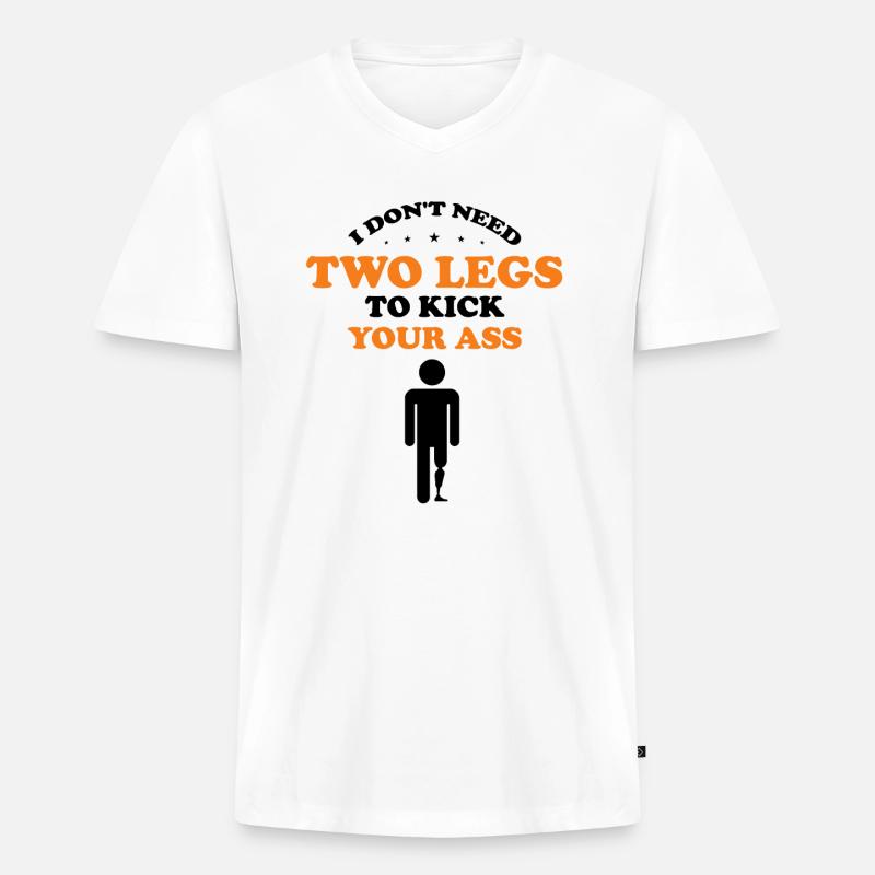 Beinprothesendesign und Beinprothesen - Männer Premium Bio T-Shirt mit V-Ausschnitt - Weiß