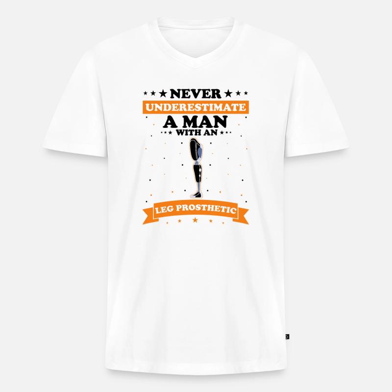 Beinprothesendesign und Beinprothesen - Männer Premium Bio T-Shirt mit V-Ausschnitt - Weiß
