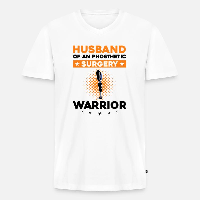 Beinprothesendesign und Beinprothesen - Männer Premium Bio T-Shirt mit V-Ausschnitt - Weiß