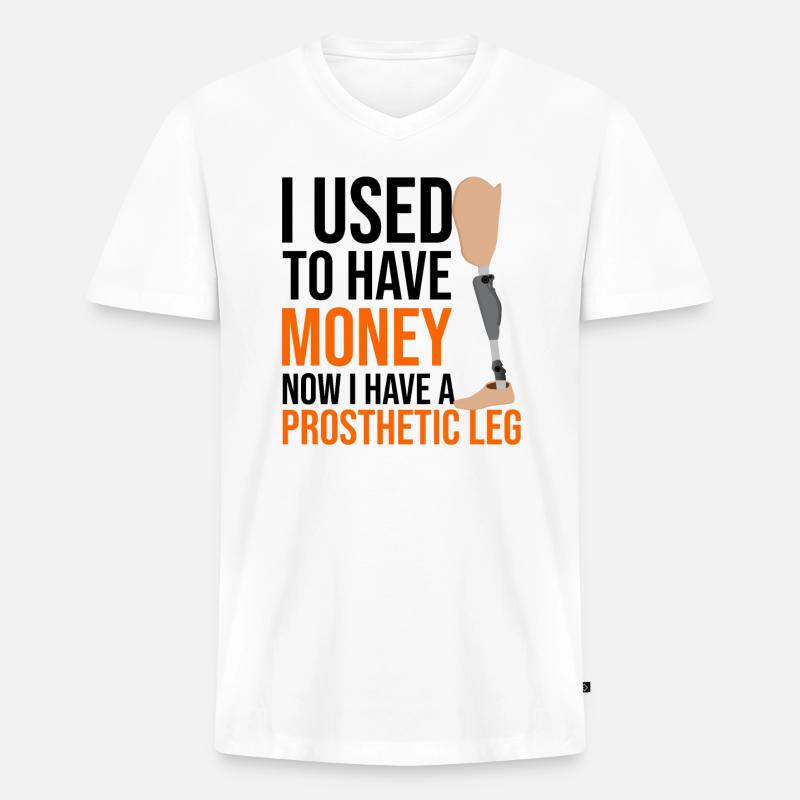 Beinprothesendesign und Beinprothesen - Männer Premium Bio T-Shirt mit V-Ausschnitt - Weiß