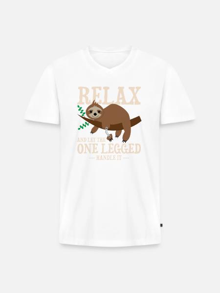 Beinprothesendesign und Beinprothesen - Männer Premium Bio T-Shirt mit V-Ausschnitt - Weiß