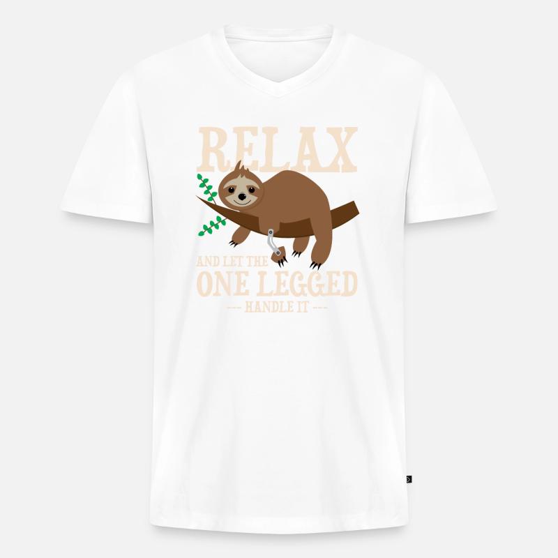 Beinprothesendesign und Beinprothesen - Männer Premium Bio T-Shirt mit V-Ausschnitt - Weiß