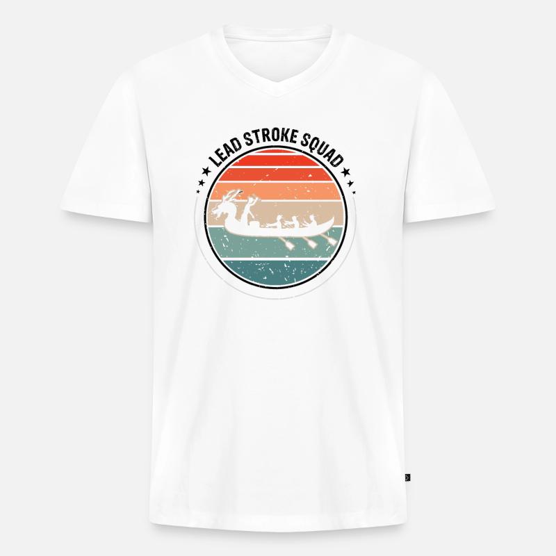 Drachenboot Trainer und Drachenboot - Männer Premium Bio T-Shirt mit V-Ausschnitt - Weiß