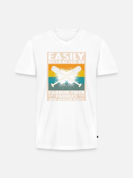 Drachenboot Trainer und Drachenboot - Männer Premium Bio T-Shirt mit V-Ausschnitt - Weiß