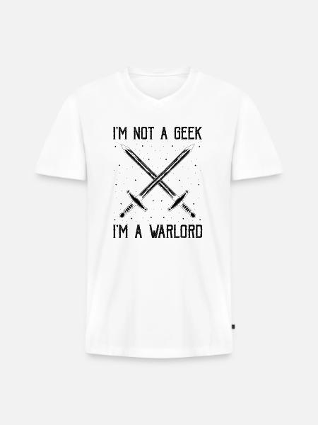 Schwertkampf für Live-Action-Rollenspiele und Larp - Männer Premium Bio T-Shirt mit V-Ausschnitt - Weiß