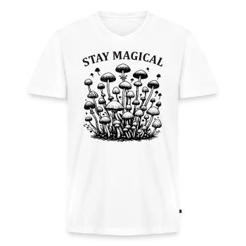 Stay Magical - Men's Premium Organic T-shirt with V-neck - white - Front - Nico (187cm)