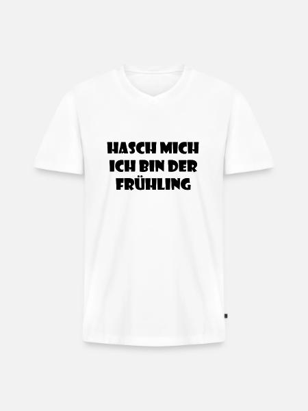 Hash me, I'm spring! -black - Men's Premium Organic T-shirt with V-neck - white