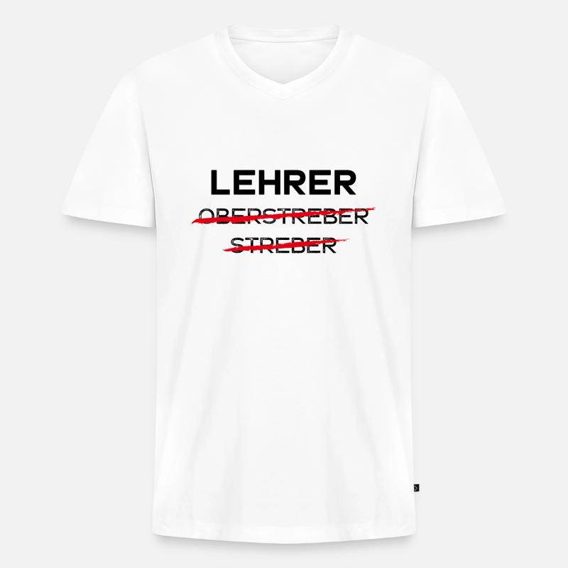 LEHRER LEHRAMT STUDIUM SCHULE - Männer Premium Bio T-Shirt mit V-Ausschnitt - Weiß