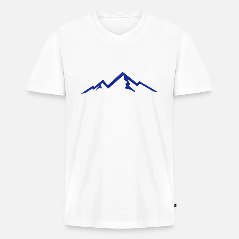Berge, Berg - Männer Premium Bio T-Shirt mit V-Ausschnitt - Weiß