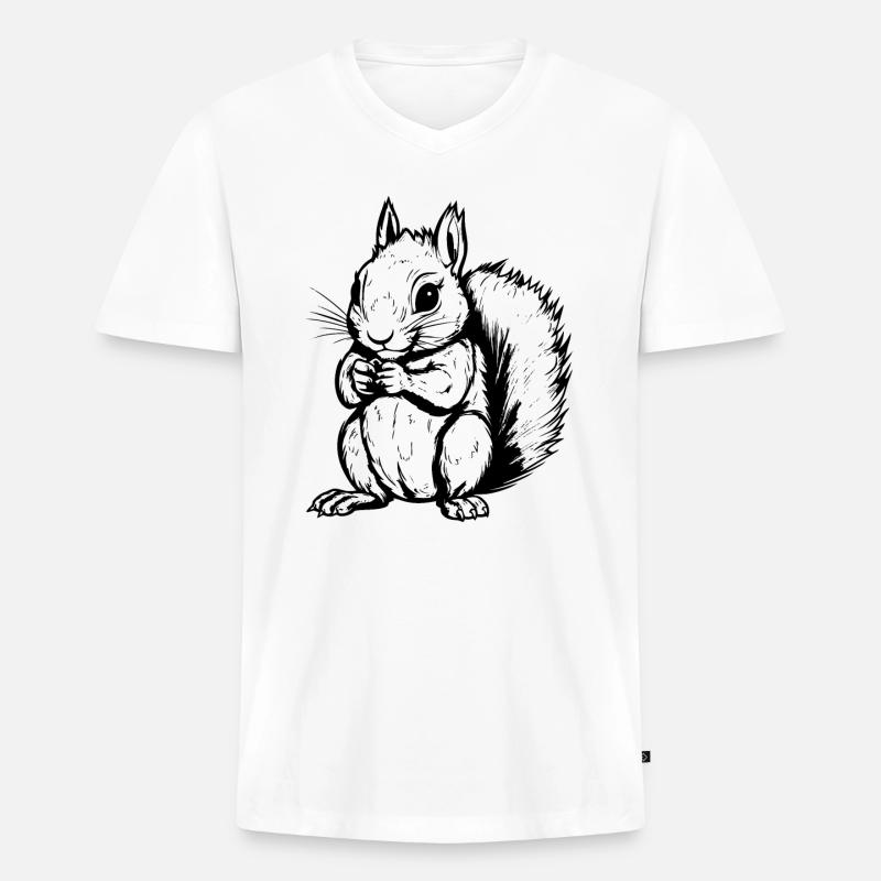 Ein Eichhörnchen - Männer Premium Bio T-Shirt mit V-Ausschnitt - Weiß