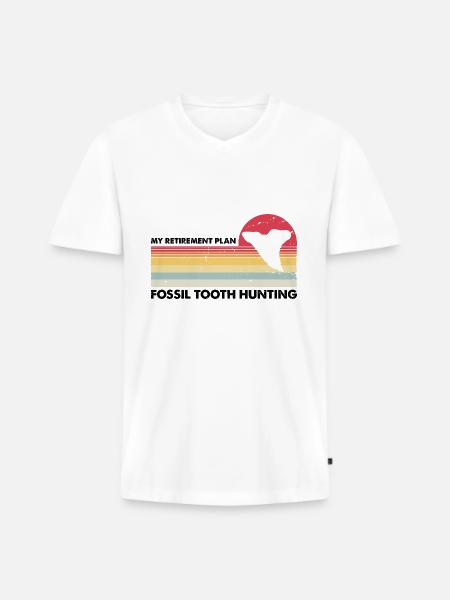 Paleontologist Designs Fossil Hunter Student - Men's Premium Organic T-shirt with V-neck - white