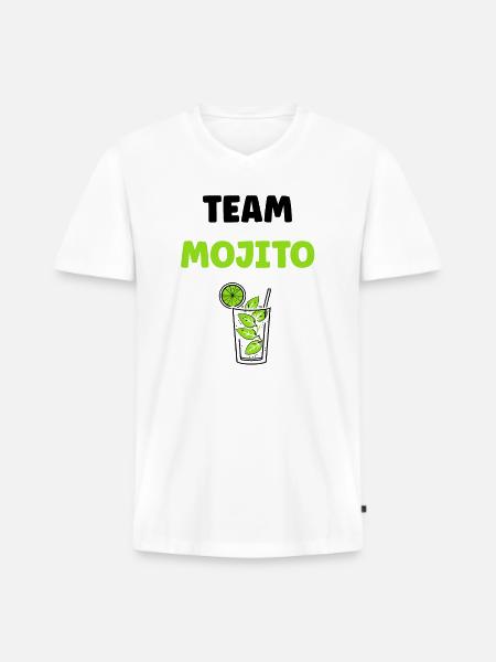 Team Mojito - T-shirt encolure en V Premium bio Homme - blanc