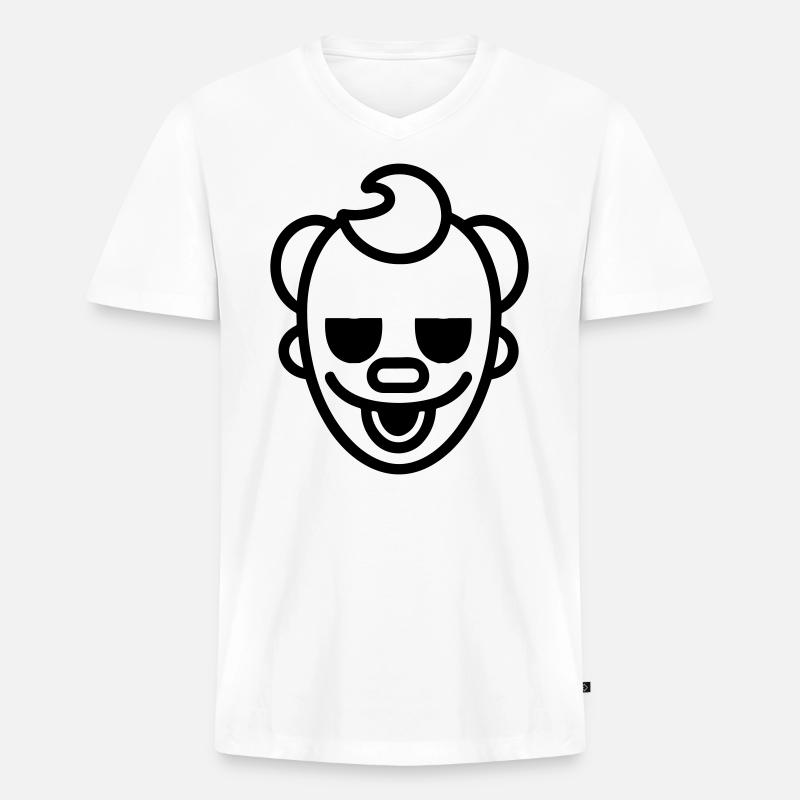 Clown - Männer Premium Bio T-Shirt mit V-Ausschnitt - Weiß
