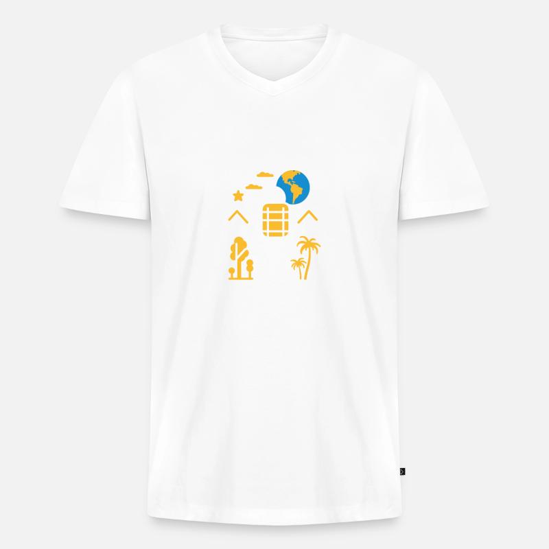 Reise Humor Urlaub - Männer Premium Bio T-Shirt mit V-Ausschnitt - Weiß