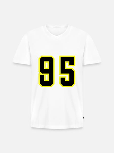 95 Number Leotard - Men's Premium Organic T-shirt with V-neck - white