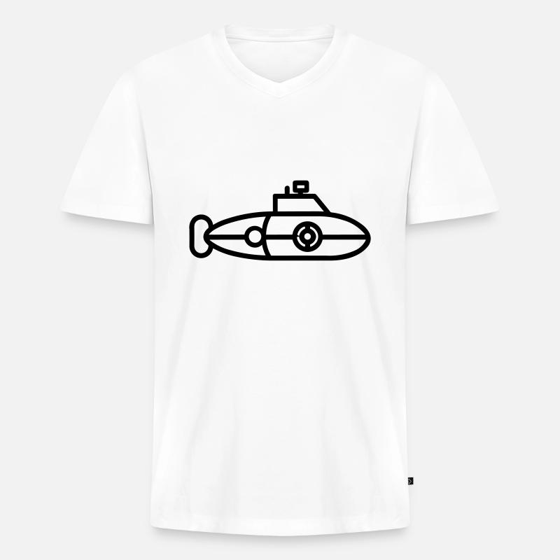 U-Boot-Boot - Männer Premium Bio T-Shirt mit V-Ausschnitt - Weiß