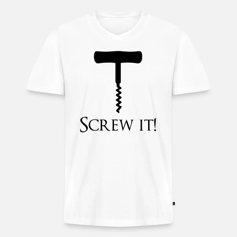 Screw it! - Männer Premium Bio T-Shirt mit V-Ausschnitt - Weiß