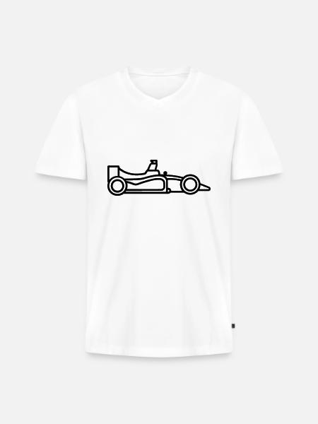 Race Car - Men's Premium Organic T-shirt with V-neck - white