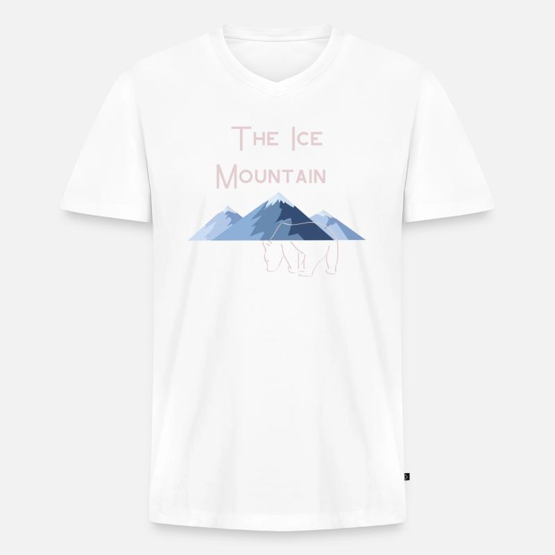 Der Eisberg - Männer Premium Bio T-Shirt mit V-Ausschnitt - Weiß