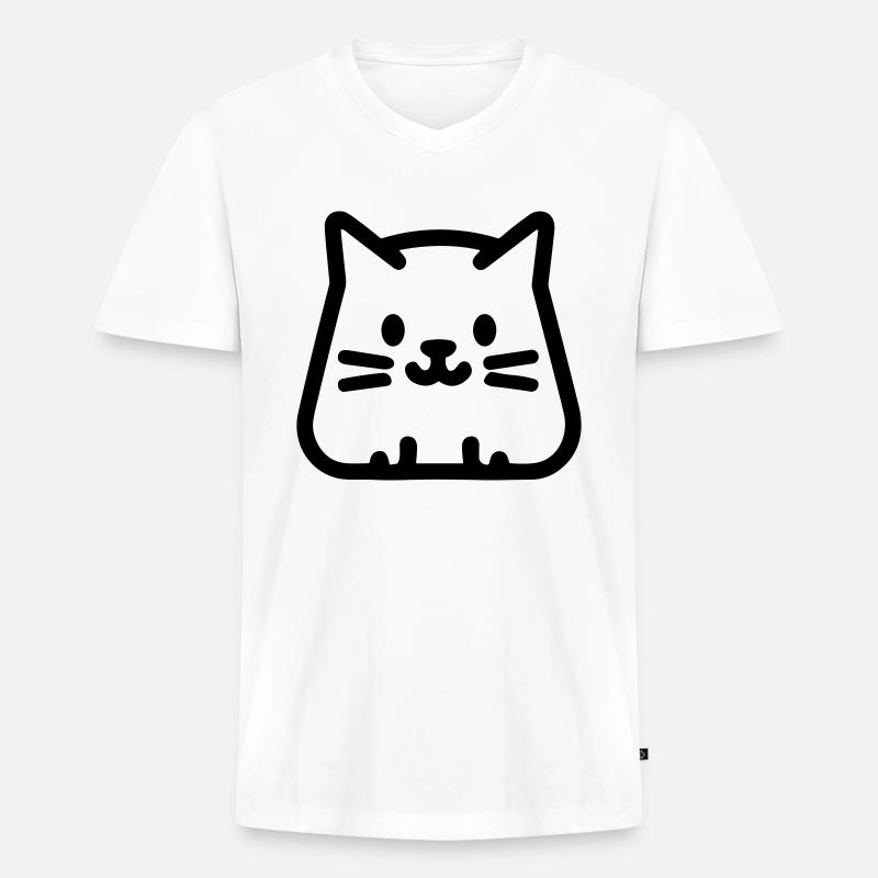 Kätzchen - Männer Premium Bio T-Shirt mit V-Ausschnitt - Weiß
