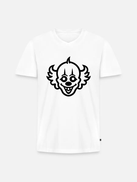 Clown - Men's Premium Organic T-shirt with V-neck - white