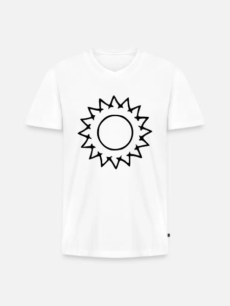 Sun Drawing Nature Sketch black - Men's Premium Organic T-shirt with V-neck - white