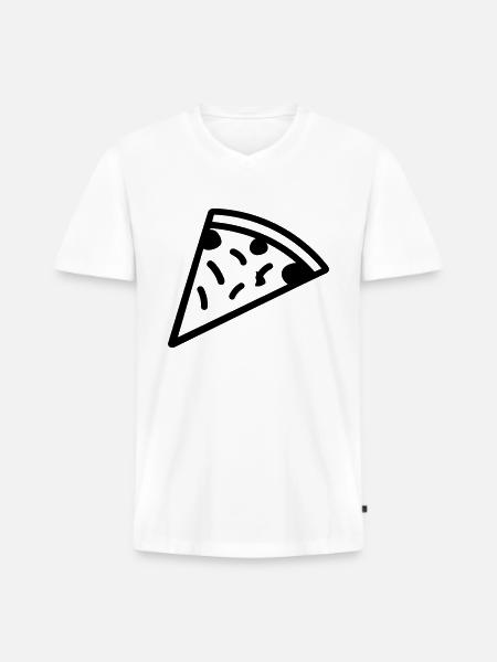 Pizza slice - Men's Premium Organic T-shirt with V-neck - white