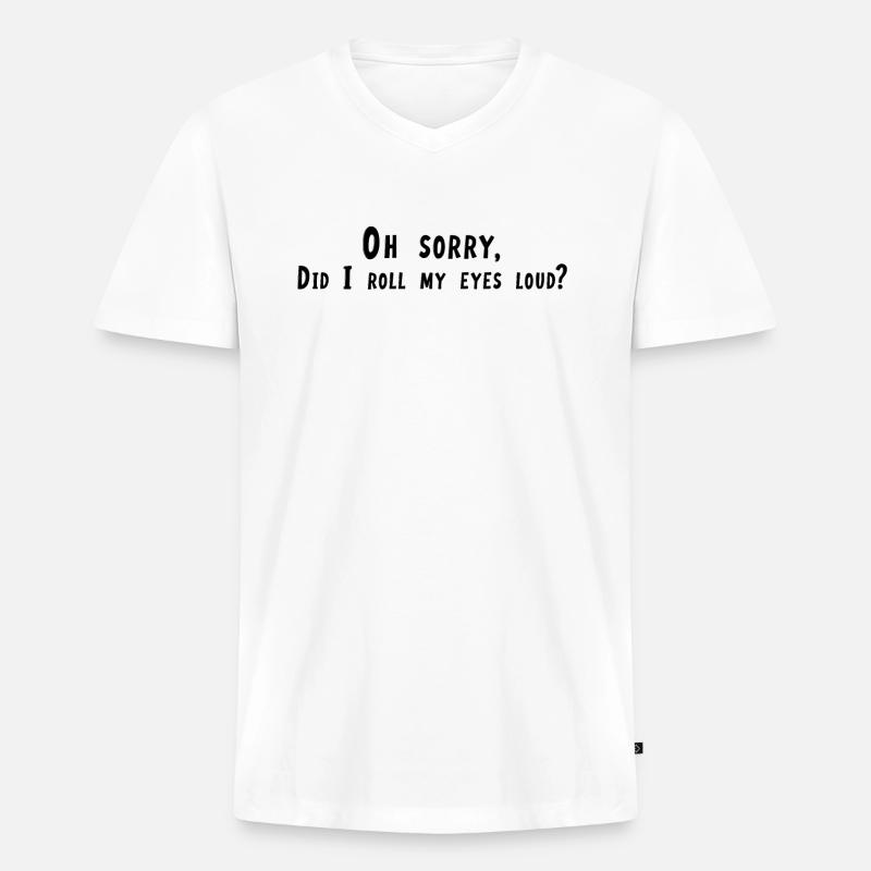 Eye roll - Männer Premium Bio T-Shirt mit V-Ausschnitt - Weiß