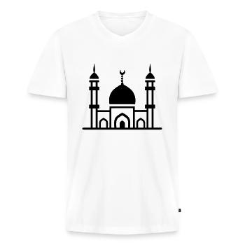 Moschee - Männer Premium Bio T-Shirt mit V-Ausschnitt - Weiß - Vorne - Nico (187cm)