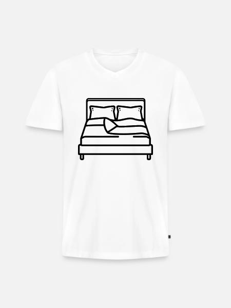 bed - Men's Premium Organic T-shirt with V-neck - white