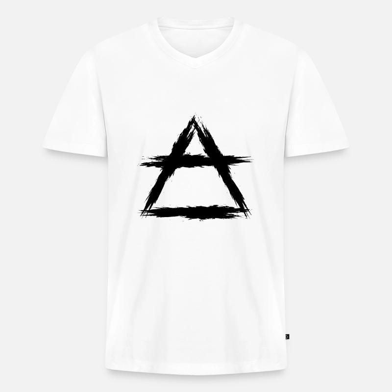 Element Symbol Luft - Männer Premium Bio T-Shirt mit V-Ausschnitt - Weiß