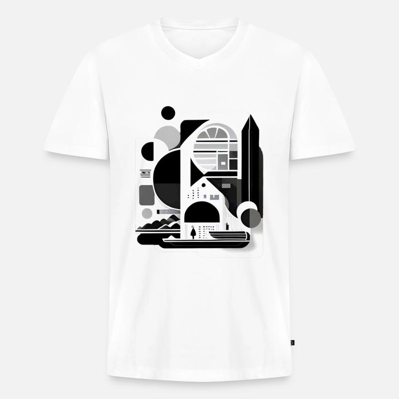 Collage Japan-Stil - Männer Premium Bio T-Shirt mit V-Ausschnitt - Weiß