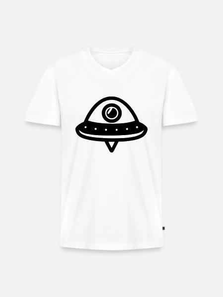 flying saucer - Men's Premium Organic T-shirt with V-neck - white
