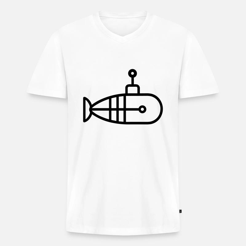 U-Boot-Boot - Männer Premium Bio T-Shirt mit V-Ausschnitt - Weiß