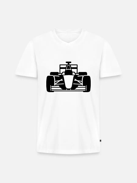 F1-Rennwagen - Männer Premium Bio T-Shirt mit V-Ausschnitt - Weiß