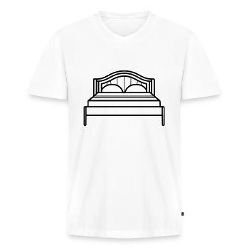 lit - T-shirt encolure en V Premium bio Homme - blanc - Devant - Nico (187cm)