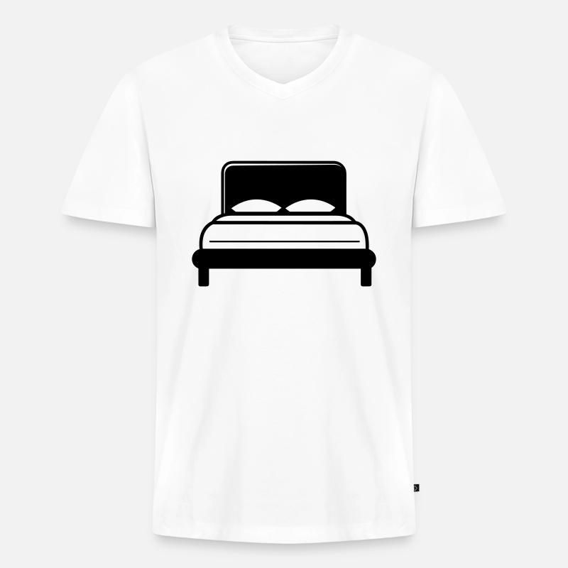 Bett - Männer Premium Bio T-Shirt mit V-Ausschnitt - Weiß