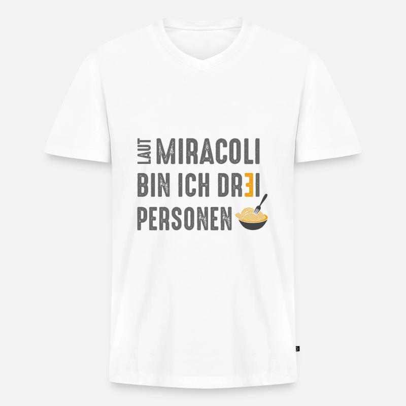 Laut Miracoli... - Männer Premium Bio T-Shirt mit V-Ausschnitt - Weiß