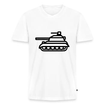 tank - Men's Premium Organic T-shirt with V-neck - white - Front - Nico (187cm)